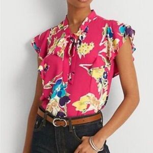 Ralph Lauren Floral Red Blouse